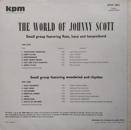 John Scott : The World Of Johnny Scott (LP)