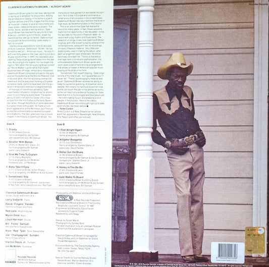 Clarence "Gatemouth" Brown : Alright Again! (LP, Album, RE, 180)