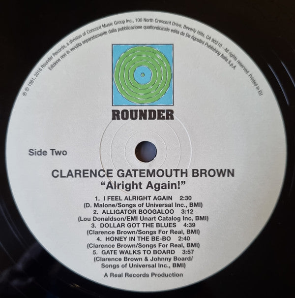 Clarence "Gatemouth" Brown : Alright Again! (LP, Album, RE, 180)