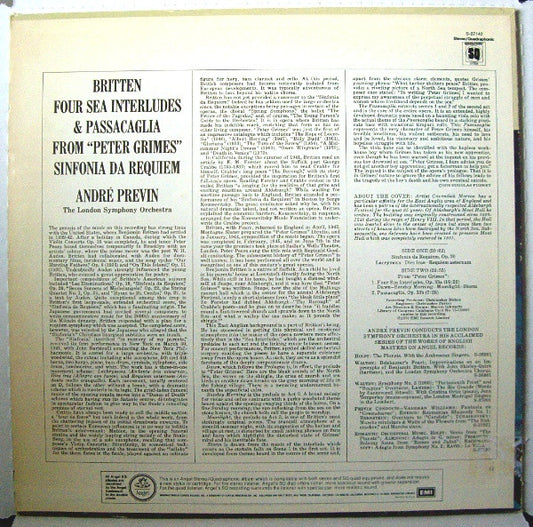 Britten* - André Previn, The London Symphony Orchestra* : Four Sea Interludes From "Peter Grimes" / Sinfonia Da Requiem (LP, Quad)