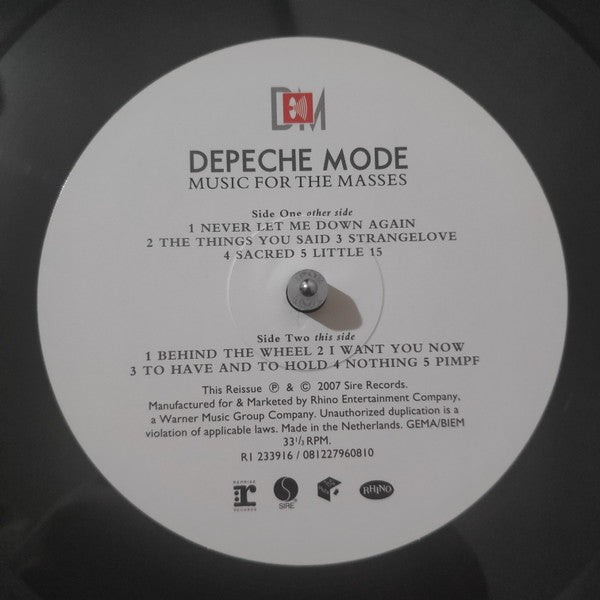 Depeche Mode : Music For The Masses (LP, Album, RE, RM, RP, 180)