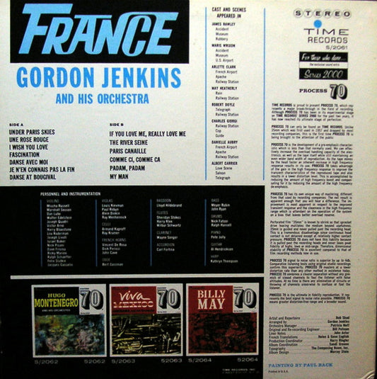 Gordon Jenkins And His Orchestra : France - 70 (LP, Album, Scr)