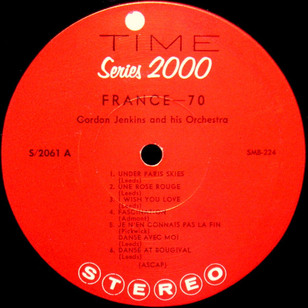 Gordon Jenkins And His Orchestra : France - 70 (LP, Album, Scr)