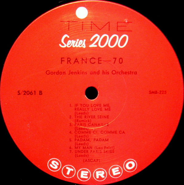 Gordon Jenkins And His Orchestra : France - 70 (LP, Album, Scr)