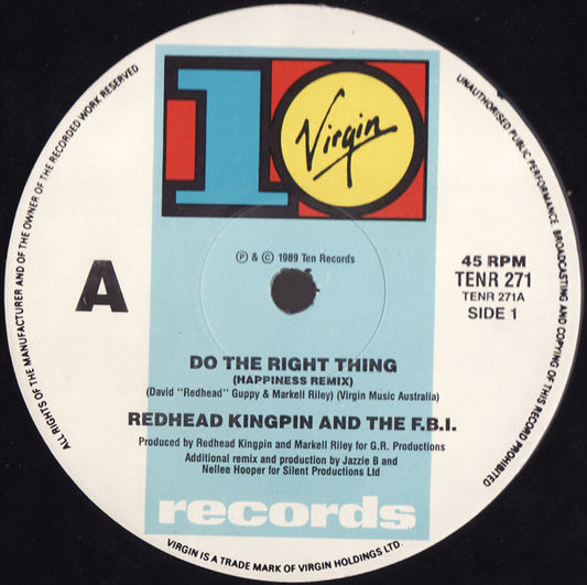 Redhead Kingpin And The FBI : Do The Right Thing (The Happiness Remix) (12", Gre)