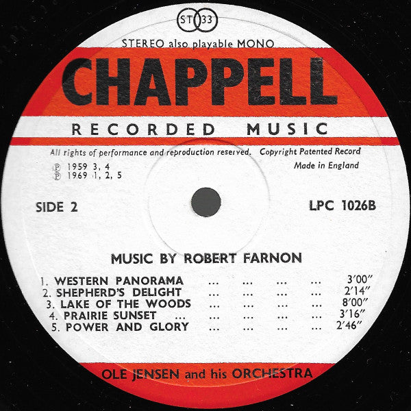 Ole Jensen And His Orchestra : Chappell Recorded Music (LP, Album)