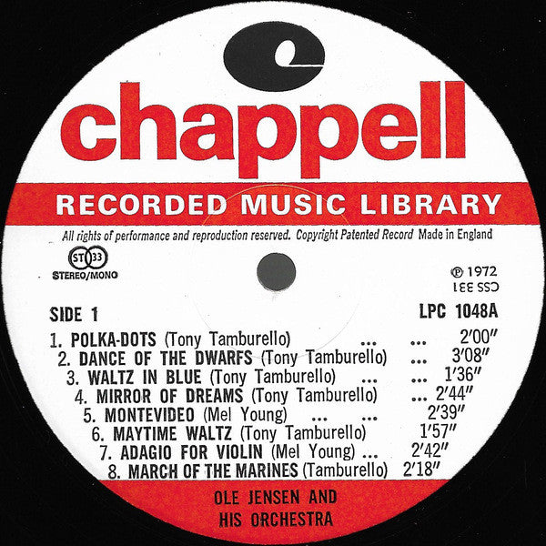 Ole Jensen And His Orchestra : Chappell Recorded Music (LP)