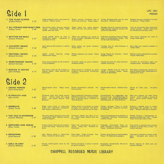 The Queen's Hall Light Orchestra : Chappell Recorded Music (LP)