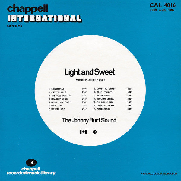 The Johnny Burt Sound : Light And Sweet (LP)