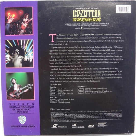Led Zeppelin : The Song Remains The Same (Laserdisc, 12", NTSC, Dol + Laserdisc, 12", S/Side)