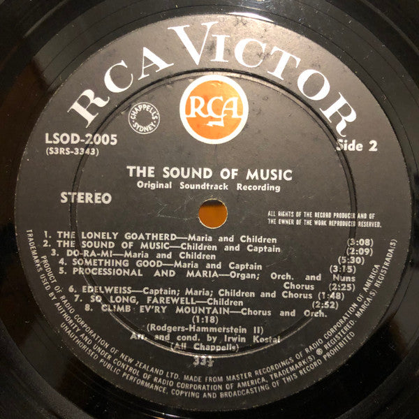 Rodgers & Hammerstein / Julie Andrews, Christopher Plummer, Irwin Kostal : The Sound Of Music (An Original Soundtrack Recording) (LP, Album)