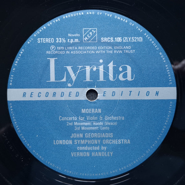 Ernest John Moeran - John Georgiadis, London Symphony Orchestra, Vernon Handley : Violin Concerto (LP)