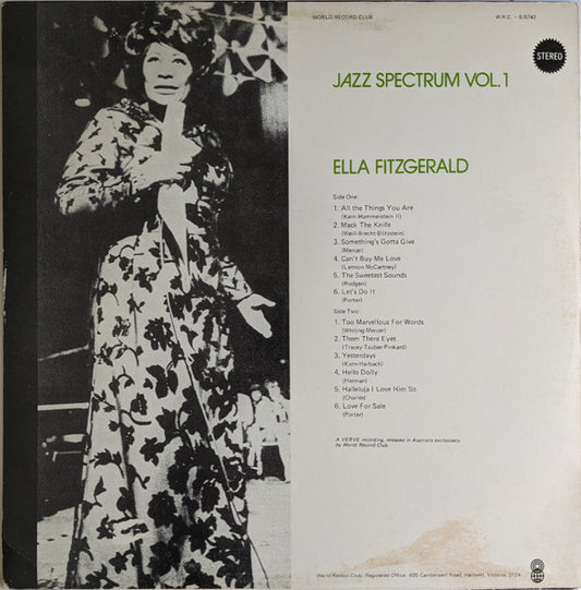 Ella Fitzgerald : Jazz Spectrum Vol. 1 (LP, Comp, Club, RE)