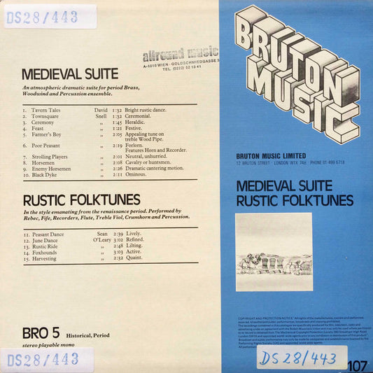 David Snell (2) / Sean O'Leary : Medieval Suite / Rustic Folktunes (LP)