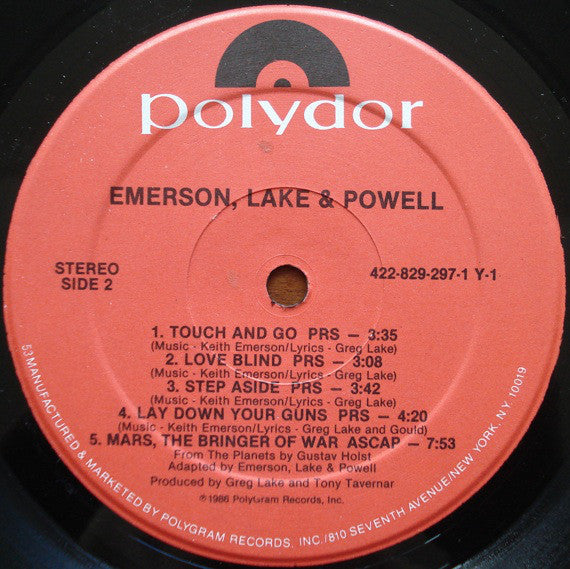 Emerson, Lake & Powell : Emerson, Lake & Powell (LP, Album, 53-)