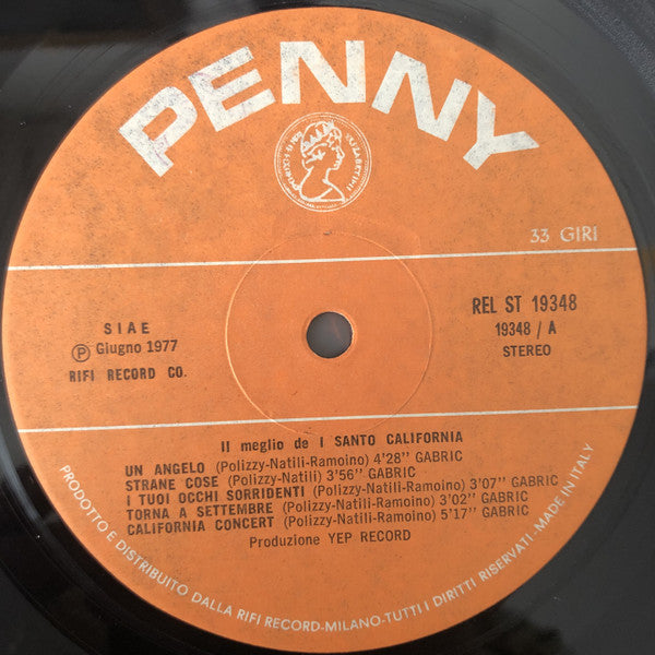 I Santo California : Il Meglio De I Santo California (LP)