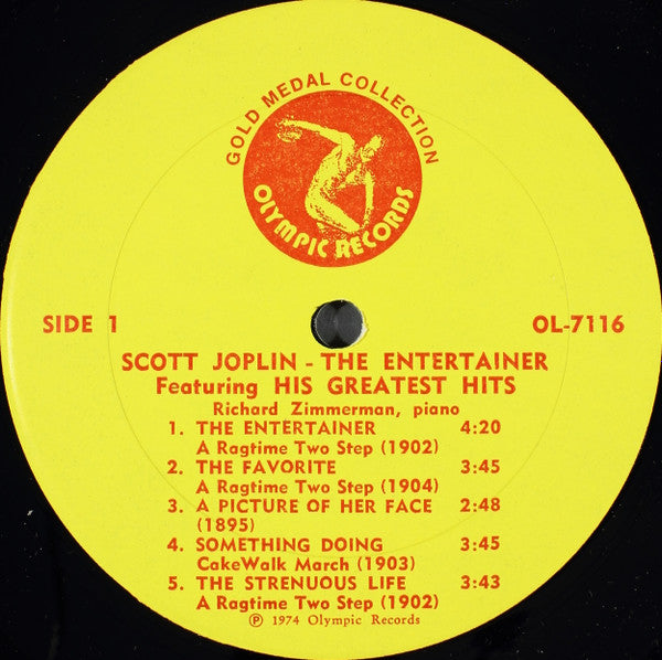 Richard Zimmerman : Scott Joplin. The Entertainer Featuring His Greatest Hits (LP)