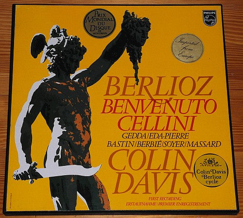 Hector Berlioz - Nicolai Gedda, Christiane Eda-Pierre, Jules Bastin, Jane Berbié, Roger Soyer, Robert Massard, Sir Colin Davis : Benvenuto Cellini (4xLP + Box, Album)