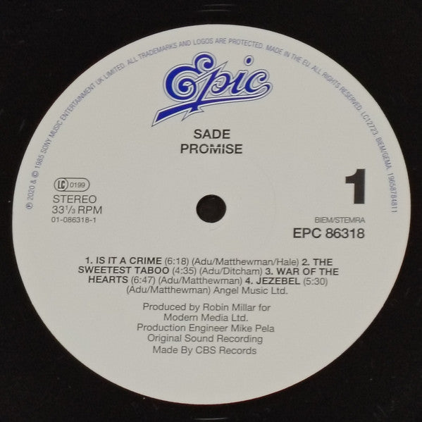 Sade : Promise (LP, Album, RE, Gat)