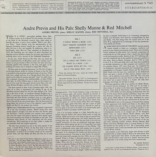 André Previn & His Pals : Modern Jazz Performances Of Songs From Pal Joey (LP, Album, RE)