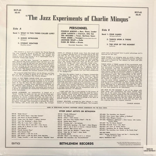 Charles Mingus : The Jazz Experiments Of Charles Mingus (LP, Comp, Mono, RE, 180)