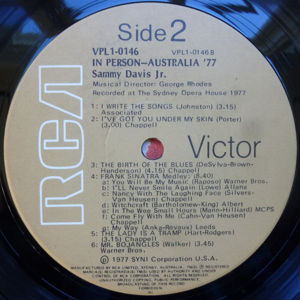 Sammy Davis Jr. : In Person Australia '77 (LP)