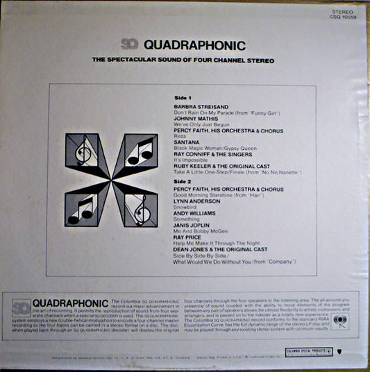 Various : SQ Quadraphonic, The Spectacular Sound Of Four Channel Stereo (LP, Quad, Smplr)