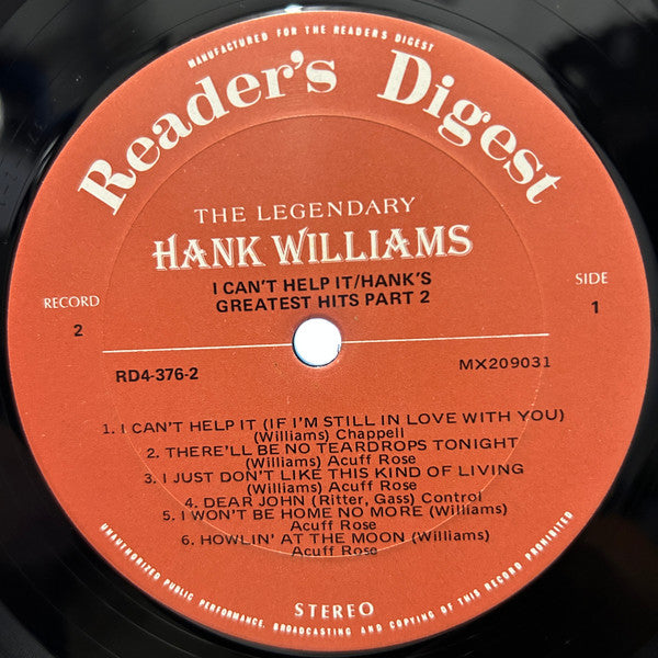 Hank Williams : The Legendary Hank Williams (6xLP + Box, Comp)