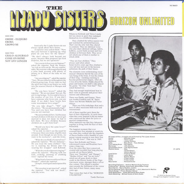 Lijadu Sisters : Horizon Unlimited (LP, Album, RE, Gre)