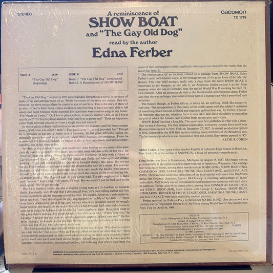Edna Ferber : The Gay Old Dog / An Incident From "Show Boat" (LP, Album, RE)