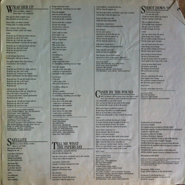Elton John : Ice On Fire (LP, Album)