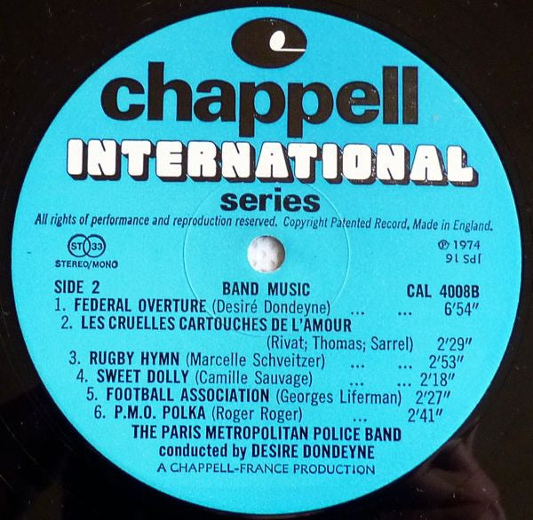 The Paris Metropolitan Police Band : Band Music (LP)