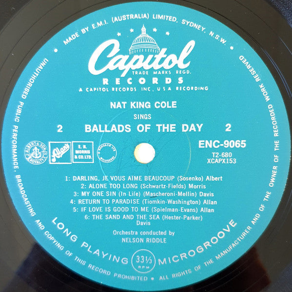 Nat King Cole : Ballads Of The Day (LP, Album, Mono, RE)