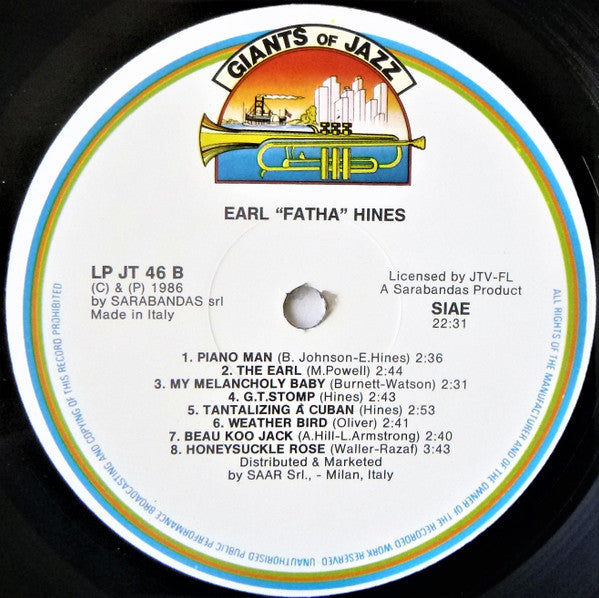 Earl Hines : Earl 'Fatha' Hines (LP, Comp)