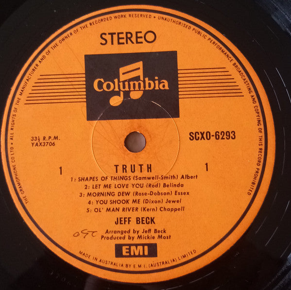 Jeff Beck : Truth (LP, Album)