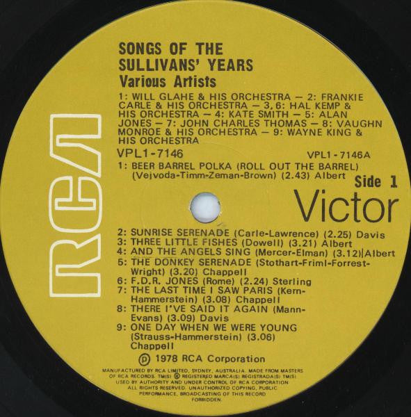 Various : Songs Of The Sullivans' Years (LP, Comp)