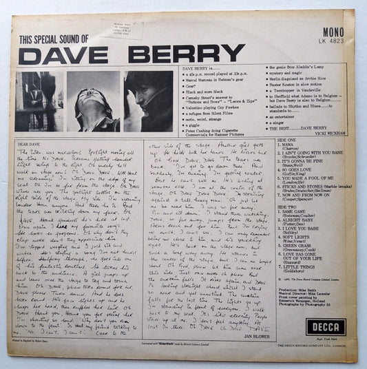 Dave Berry : The Special Sound Of Dave Berry (LP, Mono)