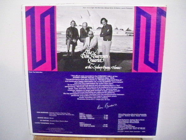 The Don Burrows Quartet : At The Sydney Opera House (LP, Album)