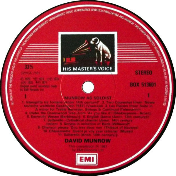 David Munrow / The Early Music Consort Of London : The Art Of David Munrow (3xLP, Comp + Box)