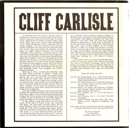 Cliff Carlisle : Volume 1 (LP, Comp)