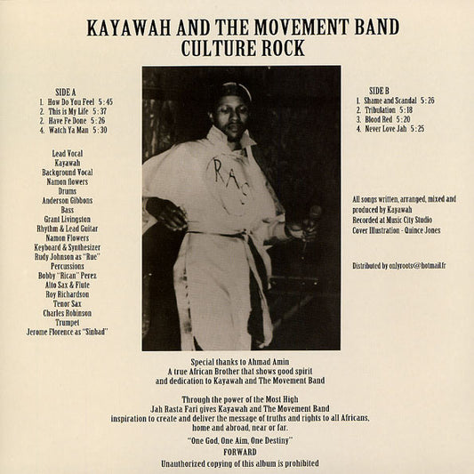 Kayawah And The Movement Band : Culture Rock (LP, RE)