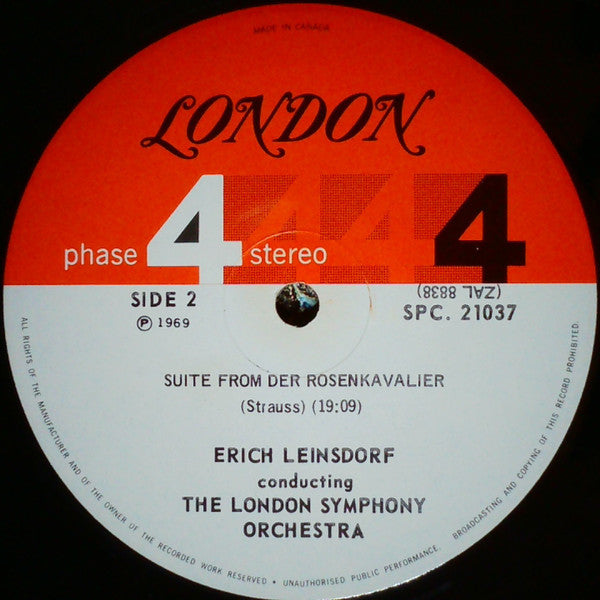 Richard Wagner / Richard Strauss, Erich Leinsdorf Conducting London Symphony Orchestra : Overture And Venusberg Music From Tannhäuser / Suite From Der Rosenkavalier (LP, Album, Gat)