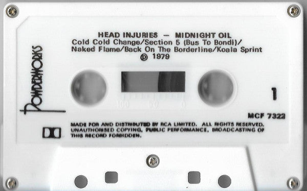 Midnight Oil : Head Injuries (Cass, Album)