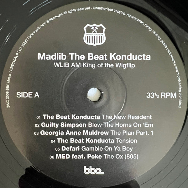 Madlib The Beat Konducta : WLIB AM King Of The Wigflip (2xLP, Album, RE)