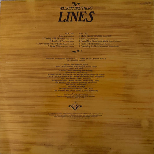 The Walker Brothers : Lines (LP, Album)