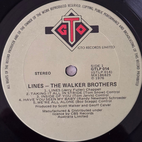 The Walker Brothers : Lines (LP, Album)