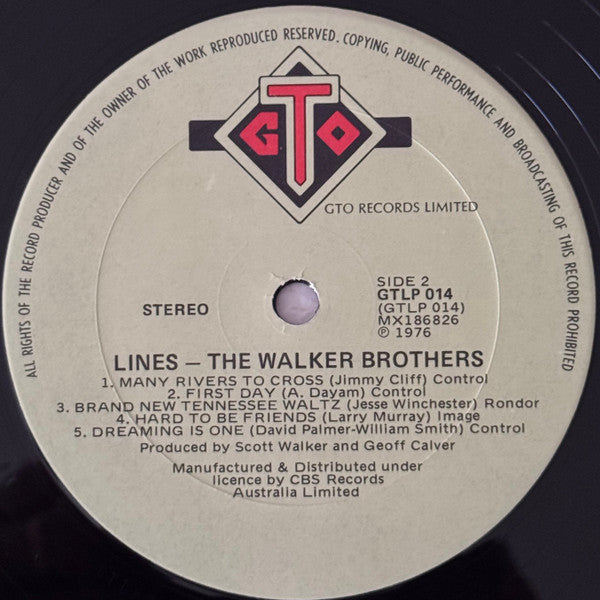 The Walker Brothers : Lines (LP, Album)