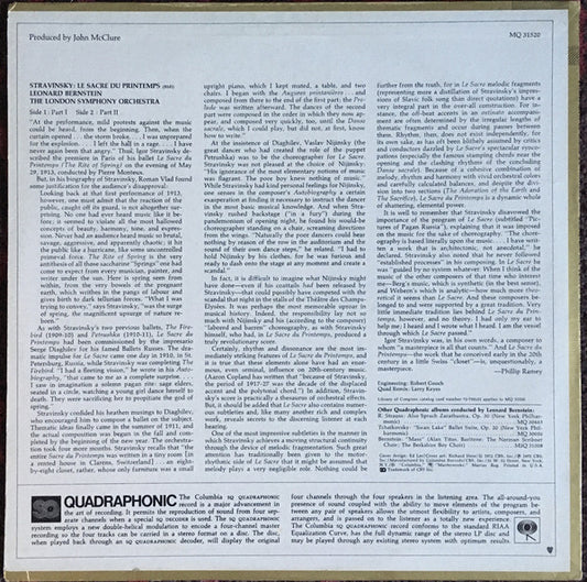 Leonard Bernstein, London Symphony Orchestra, Igor Stravinsky : Le Sacre Du Printemps (LP, Album, Quad)