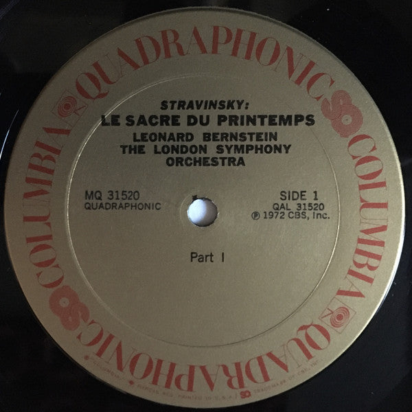 Leonard Bernstein, London Symphony Orchestra, Igor Stravinsky : Le Sacre Du Printemps (LP, Album, Quad)