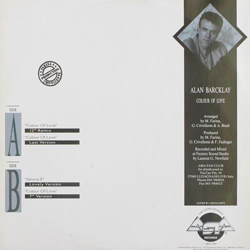 Alan Barcklay : Colour Of Love (12")